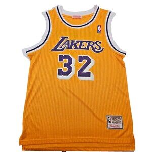 Mitchell & Ness Mens L Los Angeles Lakers Retro Magic Johnson #32 Jersey EUC